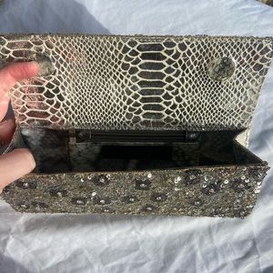 COPY - Deepa Gurnani Silver Sequin Clutch
